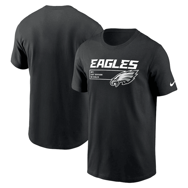 Men's Black Philadelphia Eagles Division Essential T-Shirt